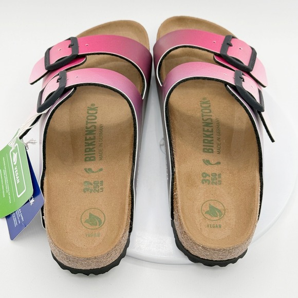 Birkenstock Arizona Vegan Sandals NARROW 39 / 8 Womens Ombre Pink Purple - Picture 3 of 12